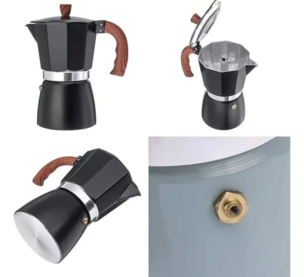CAFETERA ITALIANA. ALUMINIO COLOR NEGRO. 300ml.