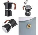 CAFETERA ITALIANA. ALUMINIO COLOR NEGRO. 300ml.