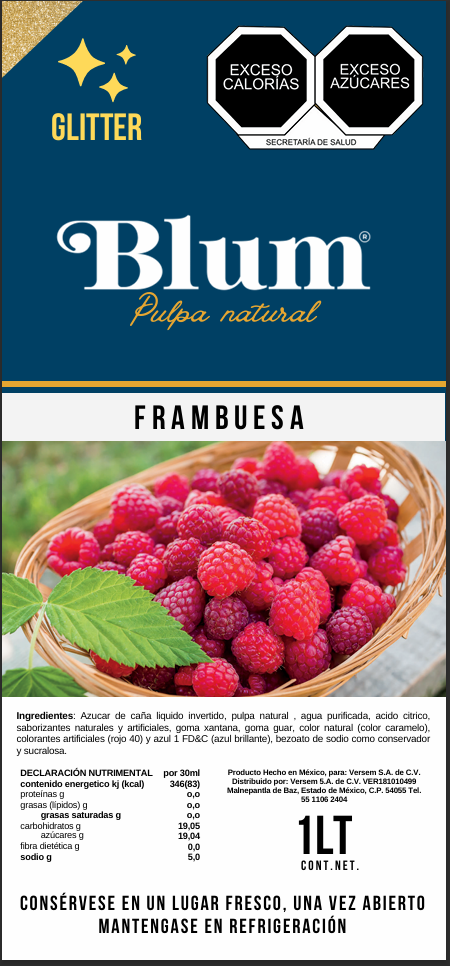 BLUM. PULPA GLITTER FRAMBUESA. 1Lt