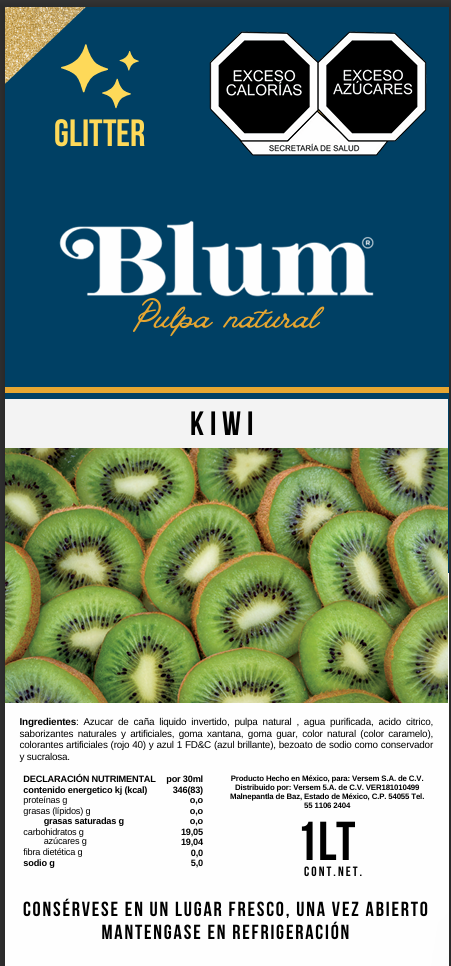 BLUM. PULPA GLITTER KIWI. 1Lt