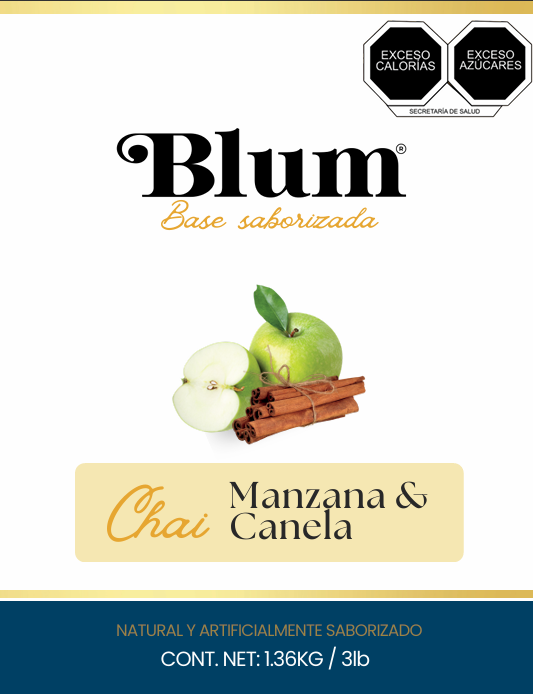 BLUM. BASE EN POLVO. CHAI MANZANA CANELA. 1.36 Kg