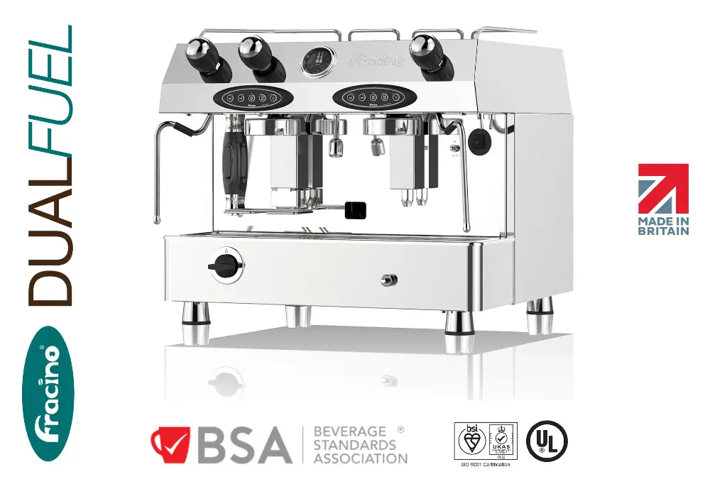 FRACINO. CONTEMPO CAFETERA AUTOMATICA DUAL FUEL (GAS Y LUZ 220V). 2 GRUPOS.