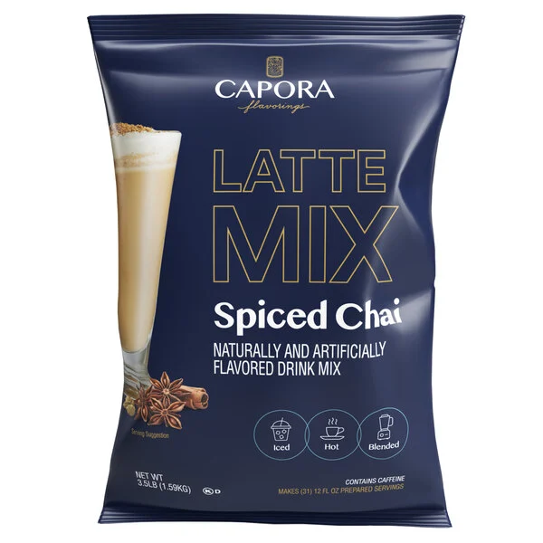 CAPORA. CHAI ESPECIADO LATTE MIX. BOLSA 1.589kg (3.5lb)