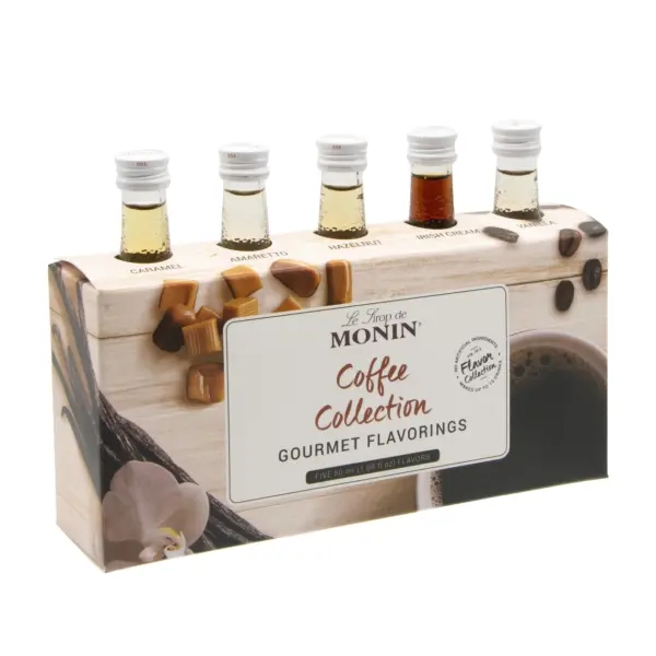 MONIN. 5 MINI BOTELLAS. COFFE COLLECTION. 50mL