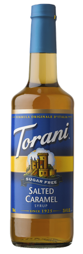[Torani Sugar-Free Salted Caramel Flavoring Syrup 750 mL Plastic Bottle] TORANI. JARABE SALTED CARAMEL. SUGAR FREE. 750ML