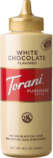 [Torani Puremade White Chocolate Flavoring Sauce 12 fl. oz. (16.5  oz.) - 4/Case] TORANI. SALSA CHOCOLATE BLANCO 16.5 OZ