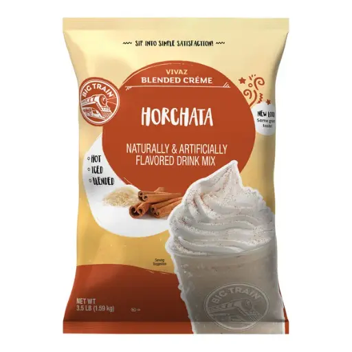 BIG TRAIN. HORCHATA BLENDED CREME MIX. BOLSA 1.589kg (3.5 lb)