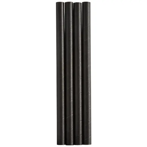 POPOTE JUMBO BOBA TAPIOCA. PAPEL NEGRO 21.59cm. PAQ 500pz