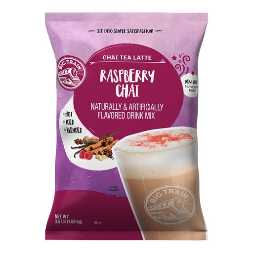 BIG TRAIN. RASPBERRY CHAI LATTE. BOLSA 1.589kg (3.5 lb)