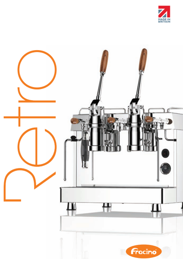 [FCL2-DELUXE] FRACINO. CAFETERA RETRO DELUXE. 2 GRUPOS PALANCA.