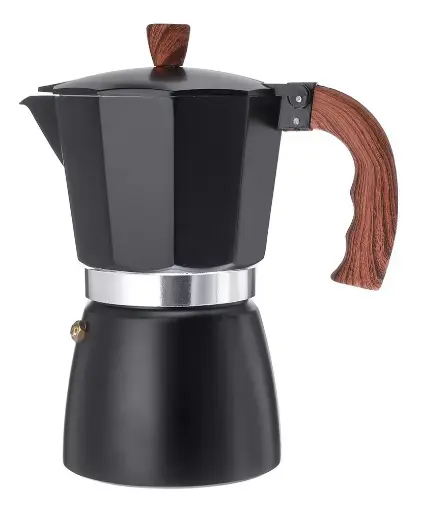 CAFETERA ITALIANA. ALUMINIO COLOR NEGRO. 150ml.