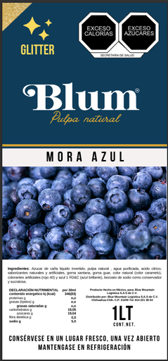 BLUM. PULPA GLITTER MORA AZUL. 1Lt