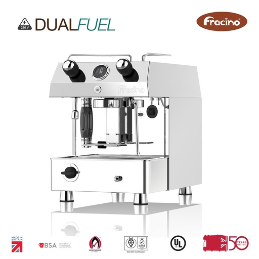 FRACINO COMERCIAL. CONTEMPO DUAL FUEL (GAS Y LUZ). CAFETERA SEMI-AUTOMATICA. 220VAC ~ 1 GRUPO.