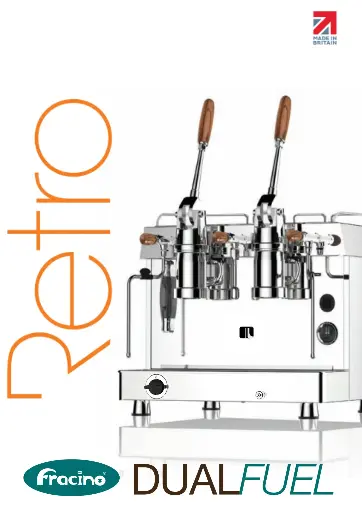 FRACINO COMERCIAL. CAFETERA RETRO DELUXE. 2 GRUPOS CON PALANCA. DUAL FUEL (GAS Y LUZ).