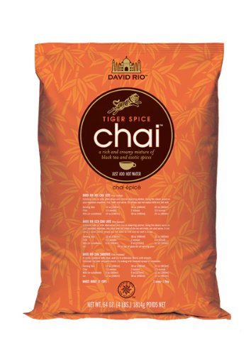 DAVID RIO. CHAI ESPECIAS TIGRE (Tiger Spice Chai® Tea Latte Mix) . BOLSA 1.816kg (4 lb)